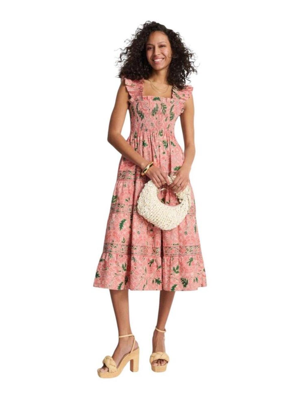Hill House Home Pink Floral Ellie Nap Dress in size M.